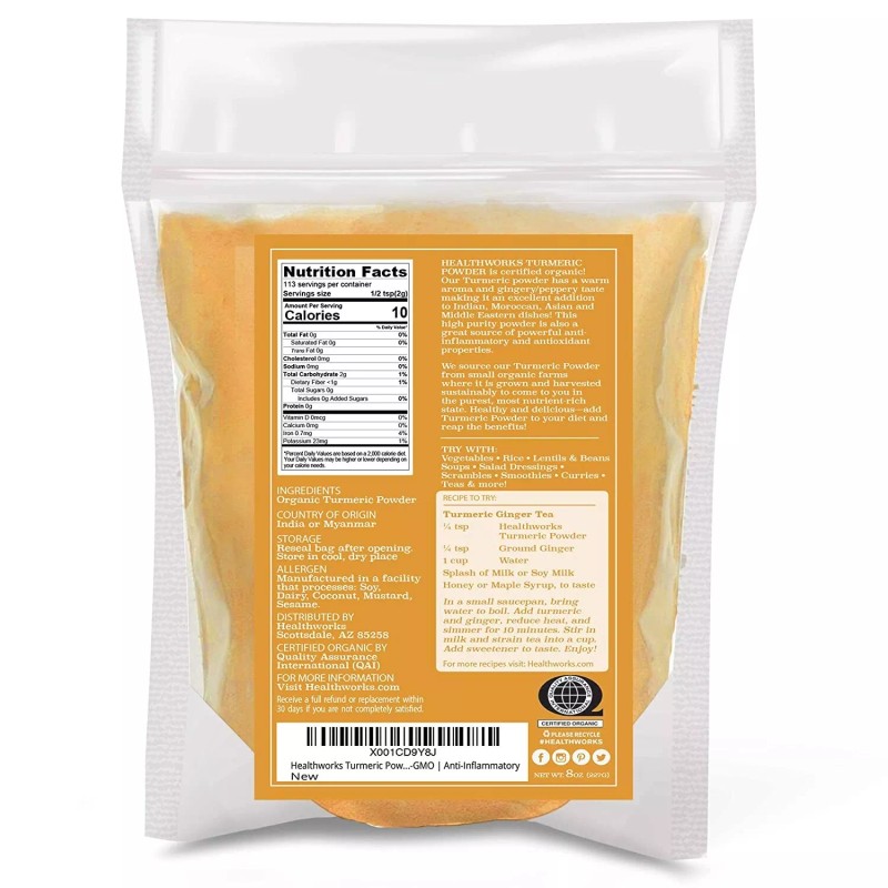 Organic Turmeric Powder Polvo Orgánico de Cúrcuma - Curcuma Organica