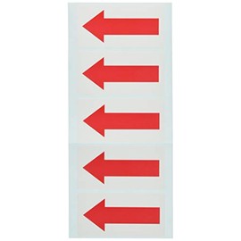TRUSCO TPS-HP1R Arrow Stickers, Red Arrow, 1.6 x 3.1 inches (40 x 80 mm), Pack of 10