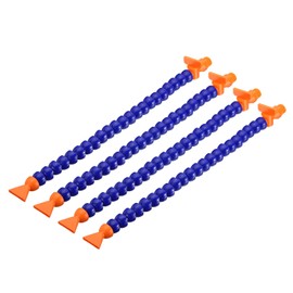 QUARKZMAN 1/4 Inch Thread Flexible Water Oil Coolant Pipe Hose 30 mm Plastic Adjustable Flat Nozzle Cooling Pipe Hose with Switch for Lathe CNC Water Cooling System, Pack of 4