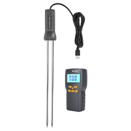 Natudeco Moisture Meter Grain Moisture Meter Digital Moisture Tester with LCD Display and Long Probe Automatic Reading Lock Function for Grain Wheat Rice and Corn