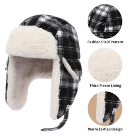 Baby Toddler Winter Trapper Hat Warm Faux Fur Aviator Hat Russian Ushanka Trooper Hunting Ski Hat with Ear Flaps Age 1-8T