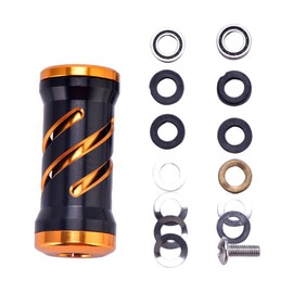 knob, Fishing Reel Handle Fishing Reel Crank Metal Power Knob Handle Reel Replacement Parts with Fittings for Spinning Reels (Black & Gold)