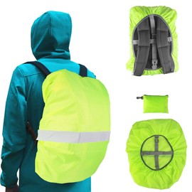Frelaxy Hi-Visibility Backpack Rain Cover with Reflective Strip 100% Waterproof for Hiking, Camping, Biking, Traveling