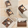 GEHE Bamboo Sofa Arm Tray, Foldable Couch Arm Tray Side