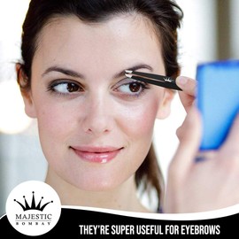 Professional Stainless Steel Slant Tip Tweezer For Men & Women - The Best Precision Eyebrow Tweezers Pluckers For Shaping Eyebrows & Hair Removal -Slanted Twizzers/Plucker- Brow Plucking