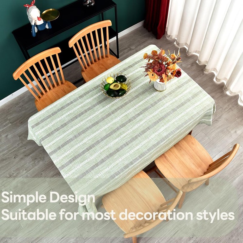 Yofori Heavy Duty Cotton Linen Table Cloth for Rectangle Table