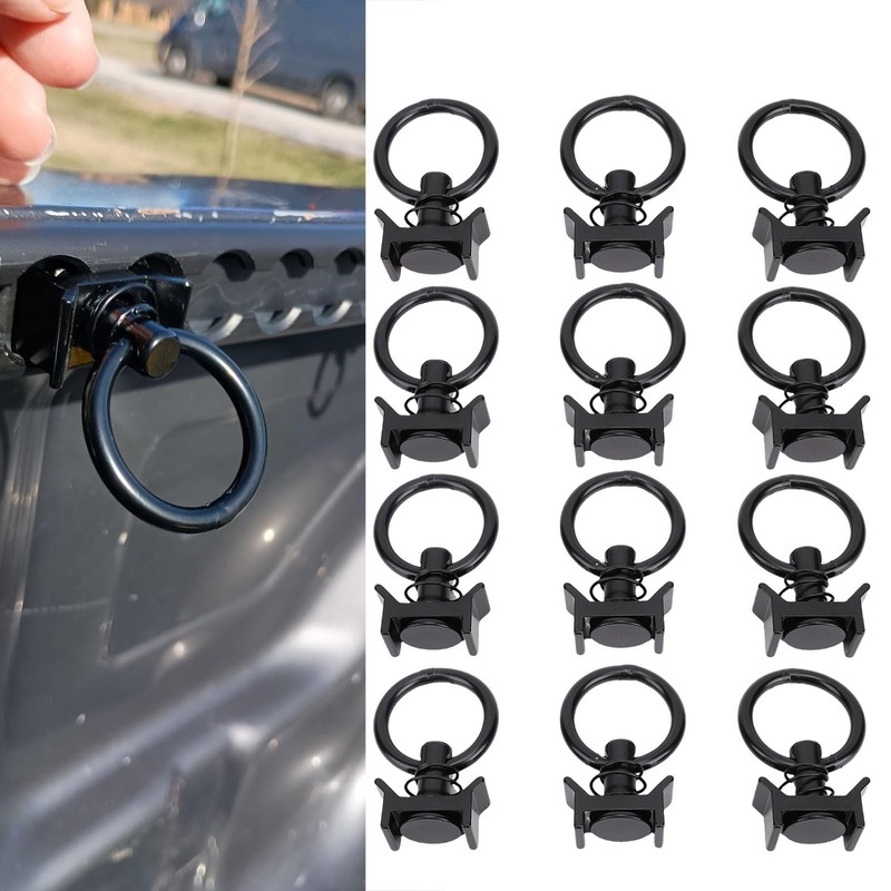 Jiawu 12 Pack Single Stud Fittings, L Track Tie Down