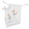 Ambesonne Fox Fabric Pouch Set of 2, Happy Animal with