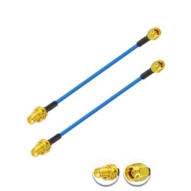 Vecys 2 x SMA Male to SMA Female RF Coaxial Cable 50 Ohm 6 Inch / 15 cm RG405 SMA RF Coaxial Pigtail Cable