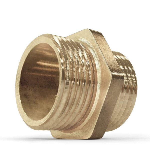 Brass Nipple Pipe Fittings Threaded Hex Straight Connector Pipe Fittings