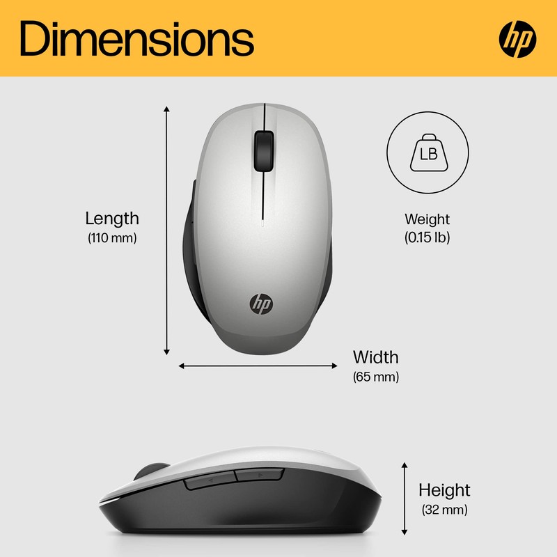 HP Dual Mode Maus (Smart TV Maus, AES verschlüsselt, Bluetooth,