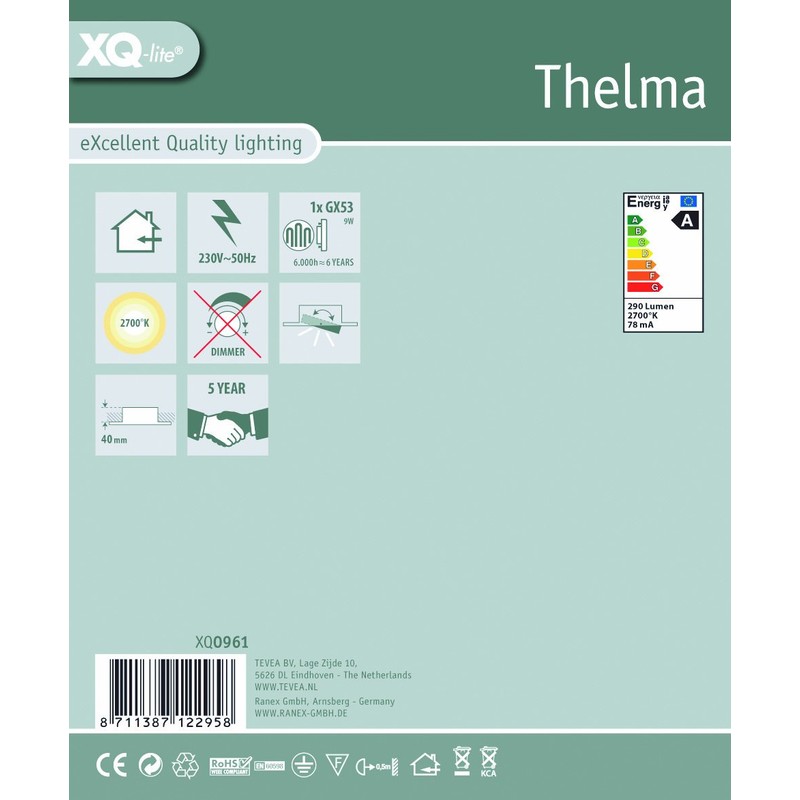 XQ-lite GX53 Einbauspot, 4- Eckig, richtbar XQ0961
