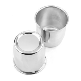 Rheedal 2Pcs 3.13inch Trailer Wheel Center Caps Push Through 3.13" Bore 3.31" Tall Hub Cap for Truck SUV RV Wheel Rim, Chrome Silver Wheel Cover