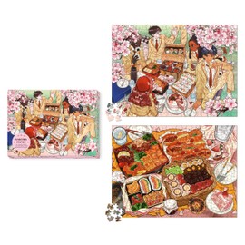 Sakura (Cherry Blossom) Picnic: an Anime Food 2-in-1 Double-Sided 500-Piece Puzzle