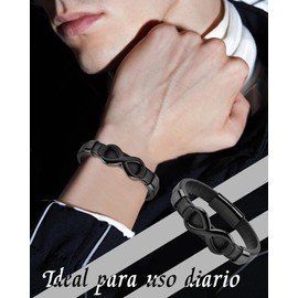 VGWON Gifts for Son, Bracelet for Son, Men's Stainless Steel Leather Bracelet, Birthday Christmas Gifts for Son, Son Bracelet from Mum Dad, Courage Gifts for Teenagers Boys ES, Stainless Steel, Bead