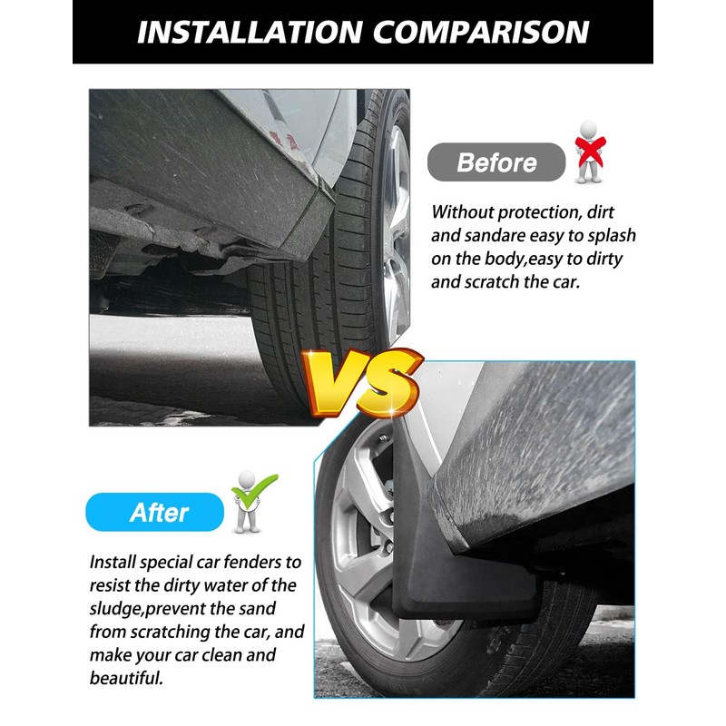 Powerty Custom Fit for Mud Flaps Toyota RAV4 2025 2024