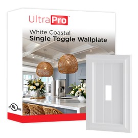 UltraPro Screwless Toggle Switch Wallplate, 1-Gang – Modern Snap-On Cover, Child-Safe, Durable Polycarbonate, Easy DIY Installation, White Coastal, 85751