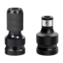 Lumi Zenva 2 Stück Schlagschrauber Bit Adapter Bithalter Stecknuss Adapter 1/2 Auf 1/4 Zoll Hochhärte Kohlenstoffstahl Sicherheitsklemme Multifunktionsadapter Robust Langlebig Einfache Installation