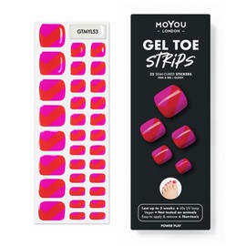 MOYOU LONDON Semi Cured Gel Nail Strips - 32 Pcs. Gel Nail Wraps, Cures in Sunlight or UV/LED Lamp, Lasts Up to 2+ Weeks, Water-Resistant, Stretchable, Easy to Apply & Remove, Vegan & Cruelty-Free