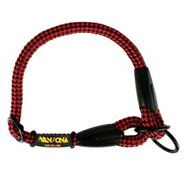 Training Collar for Dogs – Anti-Pull, Adjustable, Made Polyester Rope, Suitable for Small, Medium and Large Dogs, Made in Spain. Red&Black. XXL(≤80CM).