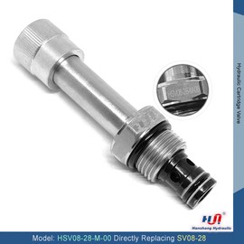 Solenoid Cartridge Valve, Normally-Closed Two-Way Two-Position Bi-Directional Hydraulic Solenoid Valve Comparable Replacement to Hydraforce SV08-28
