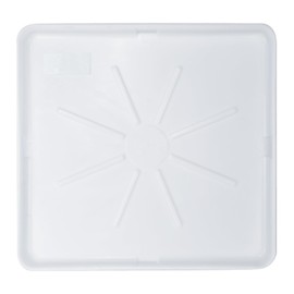 Heavy Durable Plastic Washing Machine Drain Pan Size 30X32 Including 1" Drain Fittings (White)