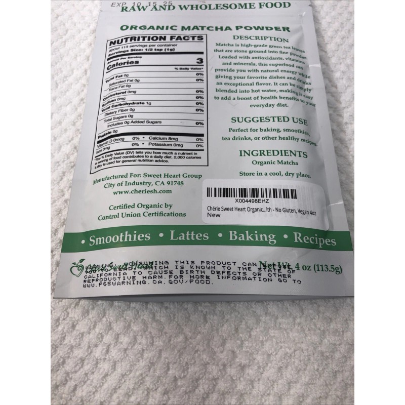 Sweet Heart Group Cherie Sweet Heart ORGANIC MATCHA Green Tea