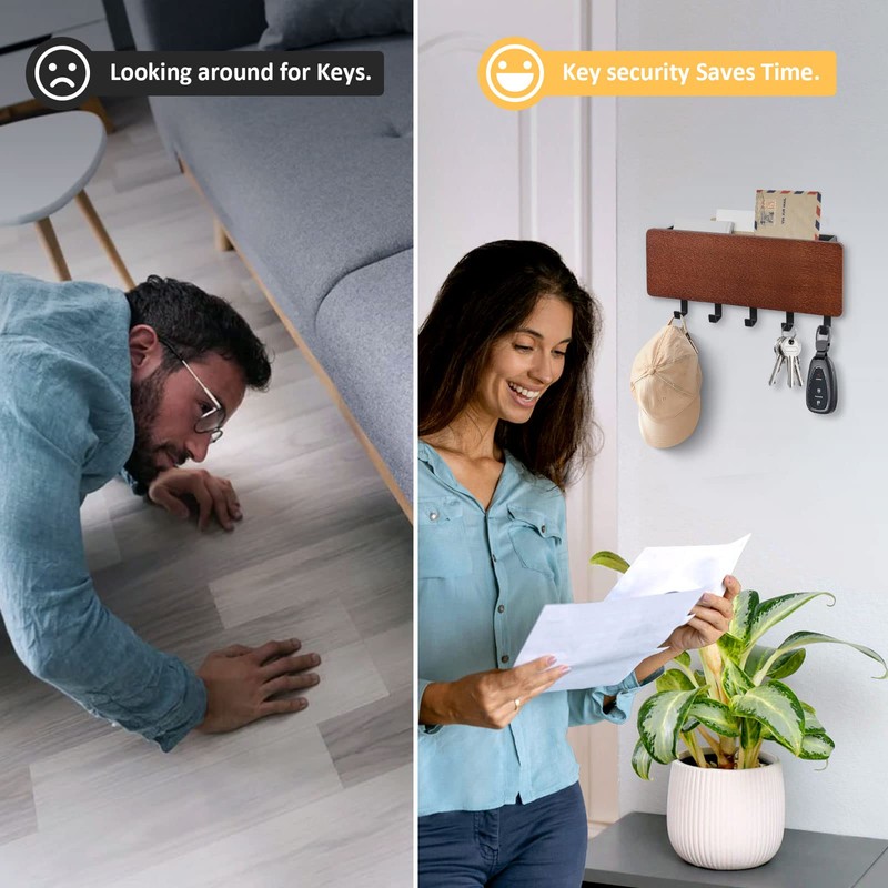 Uten Key Rack with Shelf, Key Holder Wall Mounted Strong