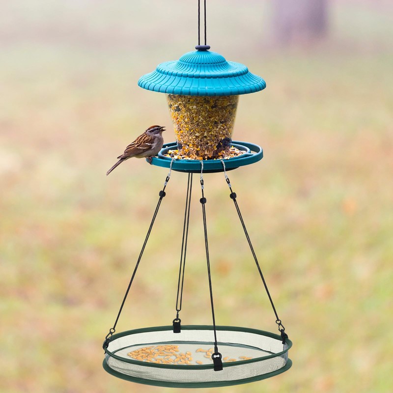 FoldTier 2 Pieces Universal Wild Bird Seed Catcher Hanging Hoop