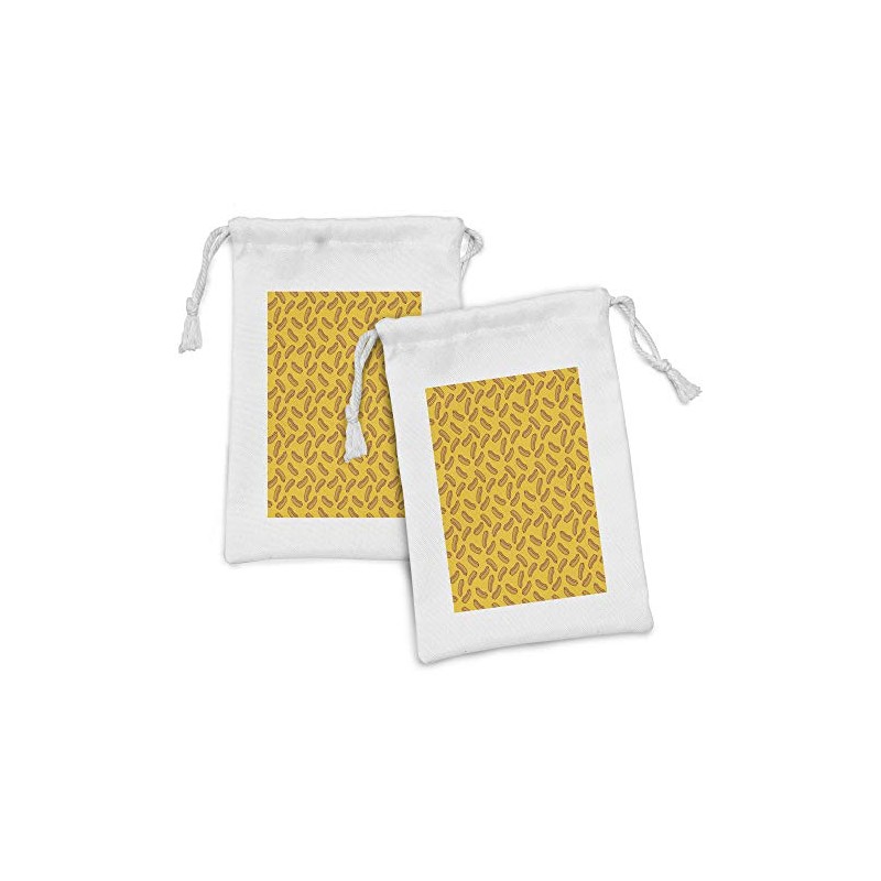 Ambesonne Hot Dog Fabric Pouch Set of 2, Simplistic Tasty