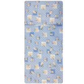 Panini Tessuti Sleeping Bag for Babies from 2 to 6 Years - 100% Cotton, Quilted Fabric - Made in Italy (Sleeping Bag Blue Bears and Bees)