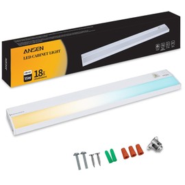 Ansen Hardwired Under Cabinet Lighting, 18inch 15W LED Light for Kitchen/Closet, 998.4lm, CRI>92, R9>90, Dimmable, 3 Color Temperature, 3000K/4000K/5000K(Warm White, Cool White, Daylight)