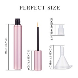 4PK 4ML Mascara Tube Empty and Wand Eyelash Cream Container Bottle 7ml Transparent Empty Mascara and Eyeliner Tubes with Rubber Inserts and Funnels Set for Castor Oil DIY Mascara（Rose Gold）