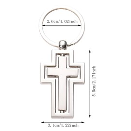 Liitata 2 Stück Kreuz Schlüsselanhänger Rotating Cross Schlüsselbund Kreuz Anhänger Schlüsselring für Weddings Geburtstags Party