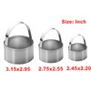 Maykito 3 Pieces Round Biscuit Cutter with Handle - Stainless