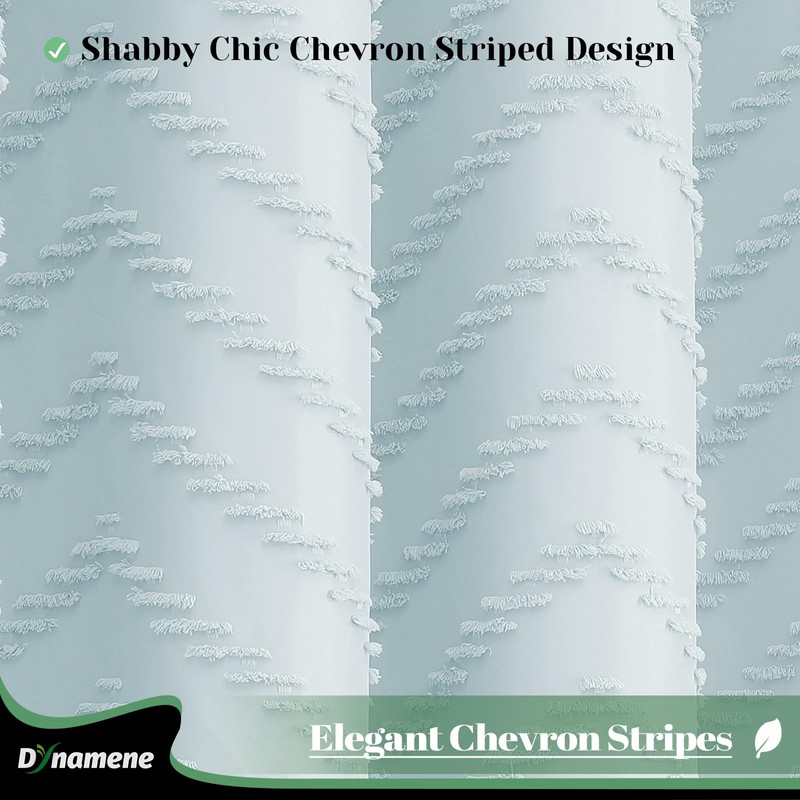Dynamene Extra Long Shower Curtains, 96 Inch Long Boho Tufted