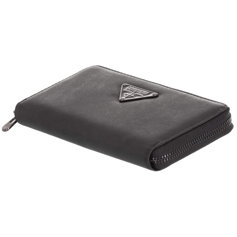 Compagno Women's Plain Zip Around Purse, black, Casual