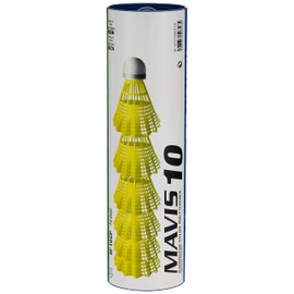 YONEX Mavis 10 Badminton Shuttlecocks - Tube of 6, Colour- Yellow, one size, K-REY-YX10Y