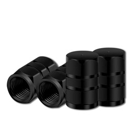 Honibaoto 12 Pcs Car Tire Valve Stem Cap, Wheel Valve Covers, Leak-Proof Air Caps Cover, Airtight Aluminum Alloy Hexagon Shape Tyre Accessory, Car Accessories for Cars, SUV, Motorcycles (Black)