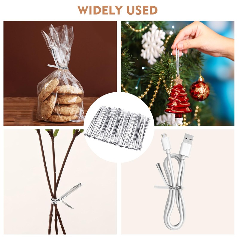 800 PCS Metal Twist Ties, 10CM Reusable Bag Ties, for