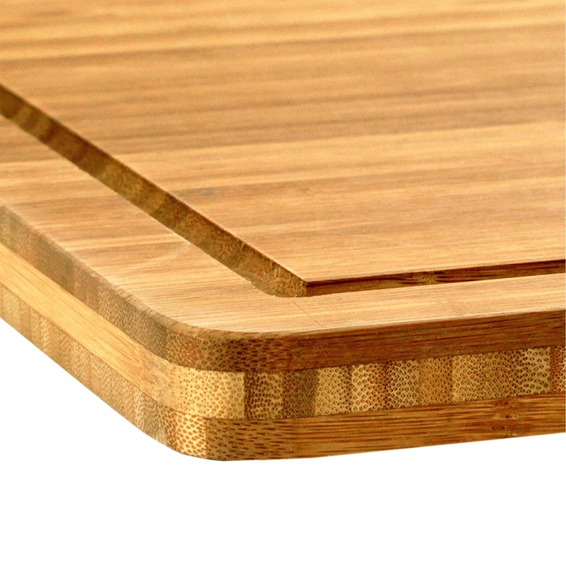 BambooMN Bamboo Burner Cover Cutting Board, 3-Ply, Large, Square -