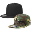 Falari 2-Pack Classic Snapback Hat Cap Flat Bill Blank Solid