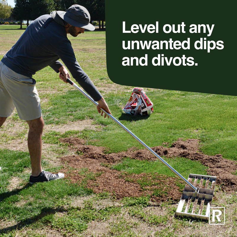 Rocklin™ Lawn Leveling Rake – 22” x 10” Stainless Steel