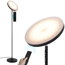 hanaking Upgraded Floor Lamp, 36W/3600LM Super Bright Floor Lamp with Remote Control, Stepless Adjust Color Temperatures and Brightness, Torchiere Standing Lamp for Living Room Bedroom Office