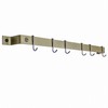 Enclume Handcrafted 30" Easy Mount, 6 Hooks, Brass Wall Rack