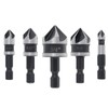 ChgImposs 5PCS Countersink Drill Bit Set, 1/4 Inch Hex Shank