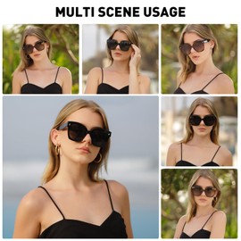 Fozono Polarized Oversized Sunglasses for Women Retro Trendy Square Large Vintage Big Shades UV400 Protection FZN809 Tortoiseshell/Gradient Brown