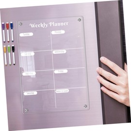 OHPHCALL 2pcs Magnetic Dry Erase Chores Planning Board Refrigerator Menu Board for Planning and Grocery Lists Compact Weekly Organizer for Kitchen and Office Use