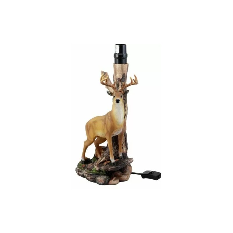 Ebros 12 Point Whitetail Deer Buck Desktop Table Lamp With