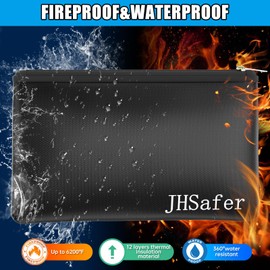 6400°F Fireproof and Waterproof Money Bags 2pcs with Zipper,11''x6.3'' Fireproof Cash Bag with Zipper,Fireproof Wallet Envelope Safe Pouch Fireproof Bags for Cash Passports Keys Currency Jewellery